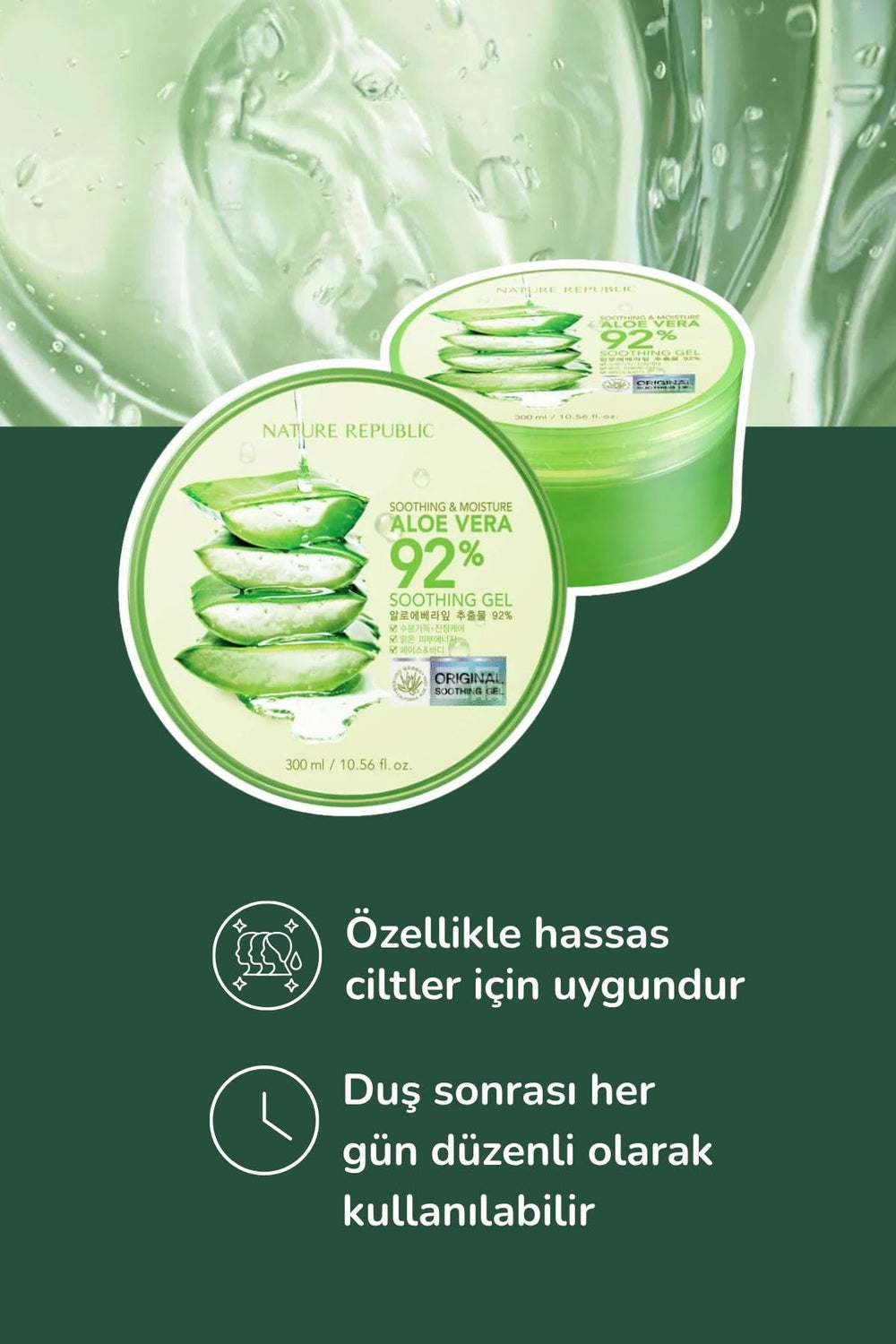 Nature Republic Aloe Vera 92% gel packaging box display