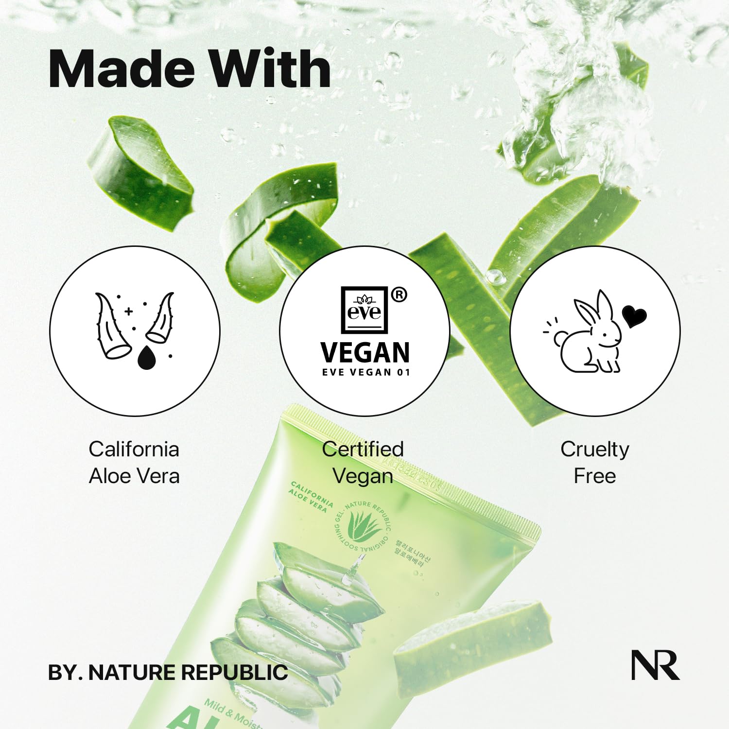 Nature Republic Aloe Vera Gel California aloe leaves extract—nutrient-rich hydration.