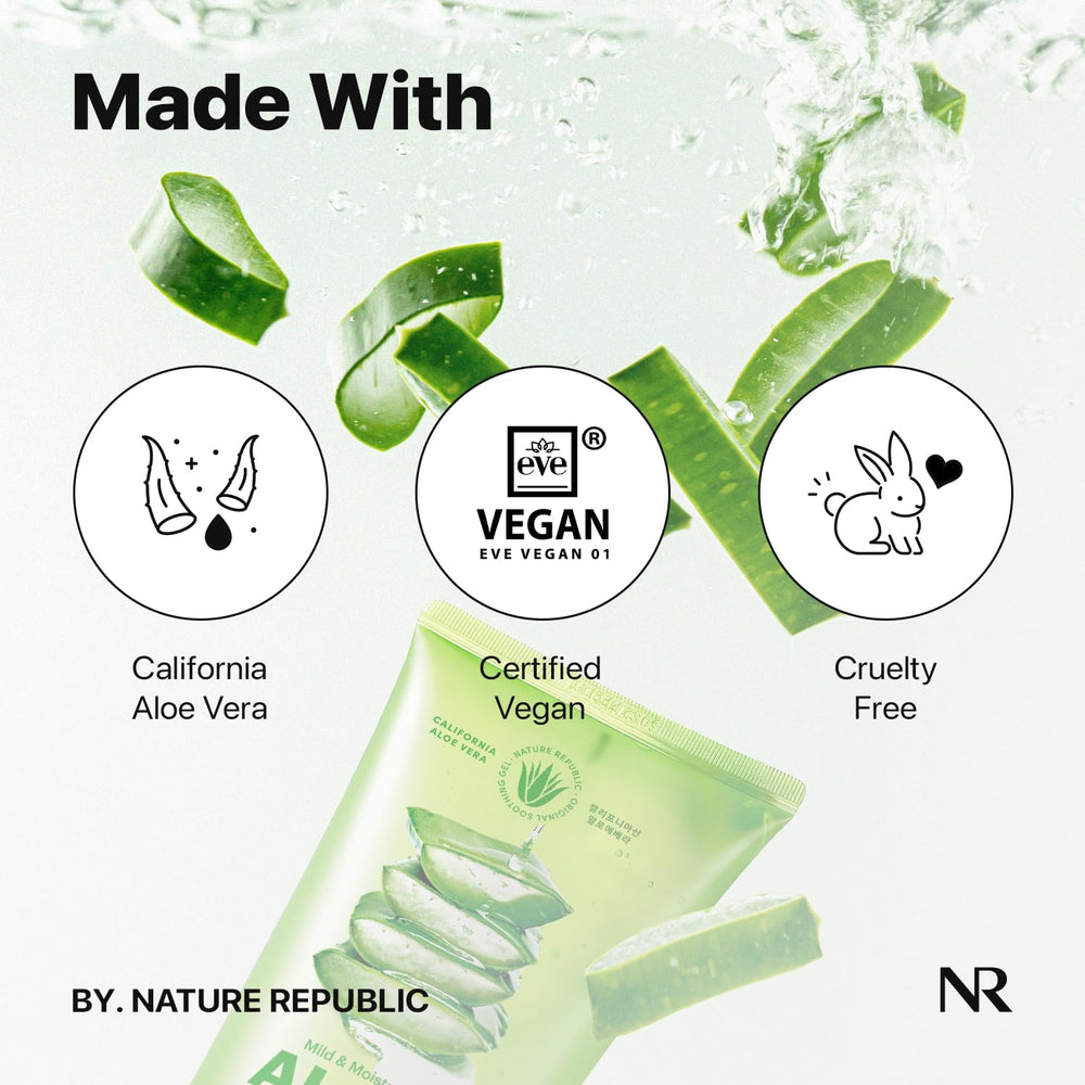 Nature Republic Aloe Vera Gel California aloe leaves extract—nutrient-rich hydration.