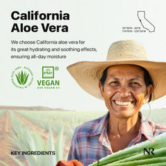 Nature Republic Aloe Vera Gel applied on face and body for lightweight absorption.