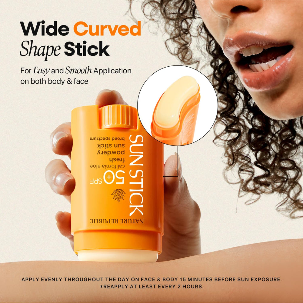 Nature Republic California Aloe Sun Stick uses California Aloe for skin comfort.