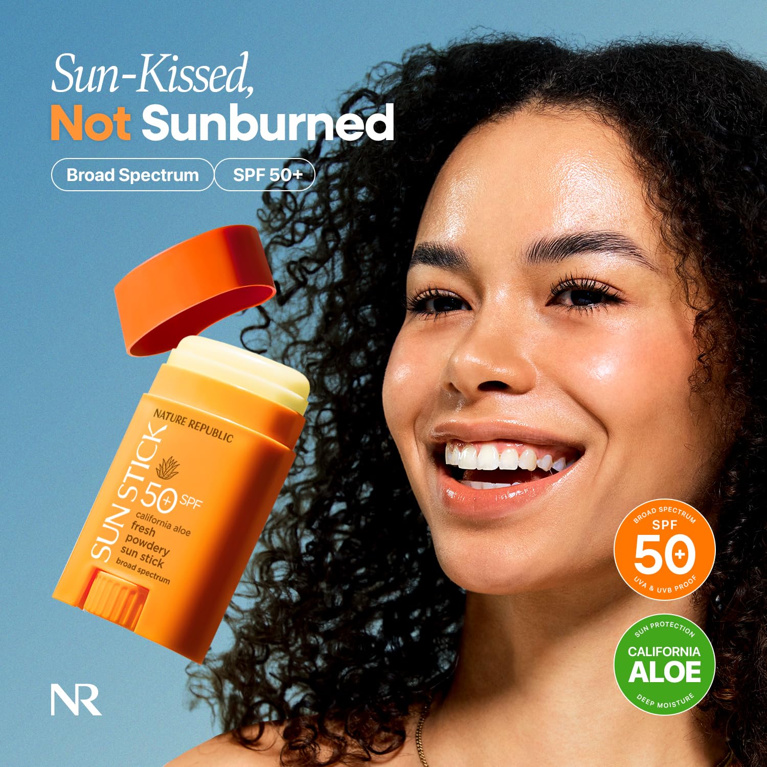 Nature Republic California Aloe Sun Stick delivers no white cast finish.