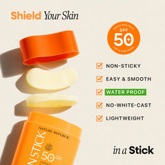 Nature Republic California Aloe Sun Stick travel size for on-the-go protection.