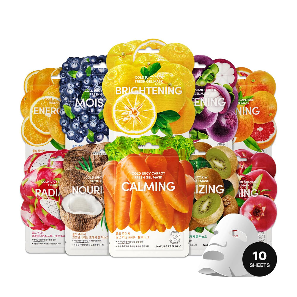Nature Republic Cold Juicy Fresh jelly mask set packaging for at home hydration ritual