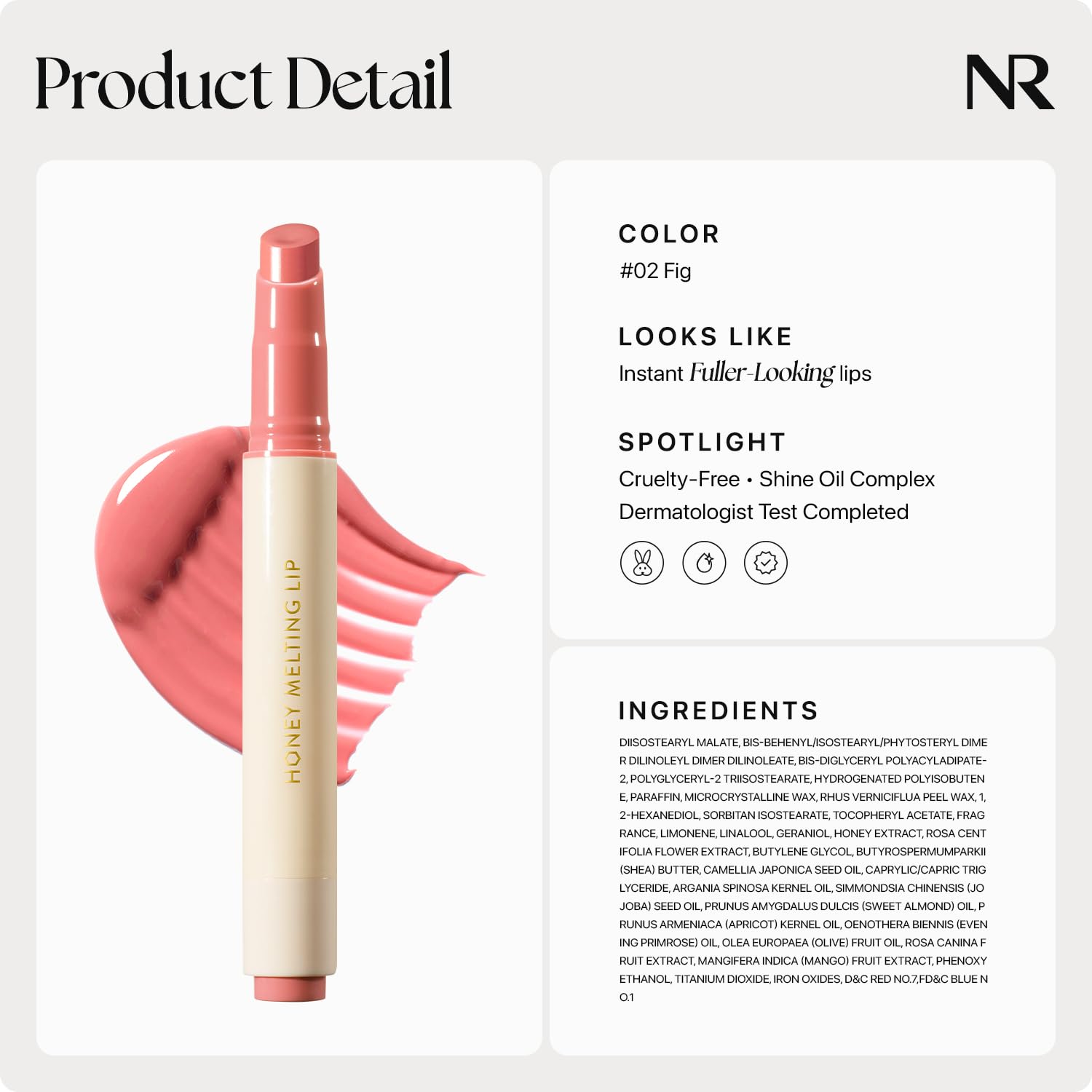Nature Republic Honey Melting Lip 02 Fig packaging shown, gift-ready.