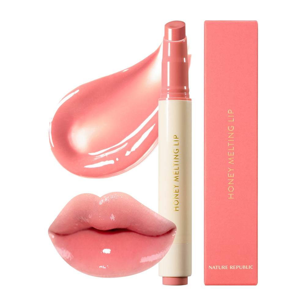 Nature Republic Honey Melting Lip 02 Fig swatch shows glassy hydration.