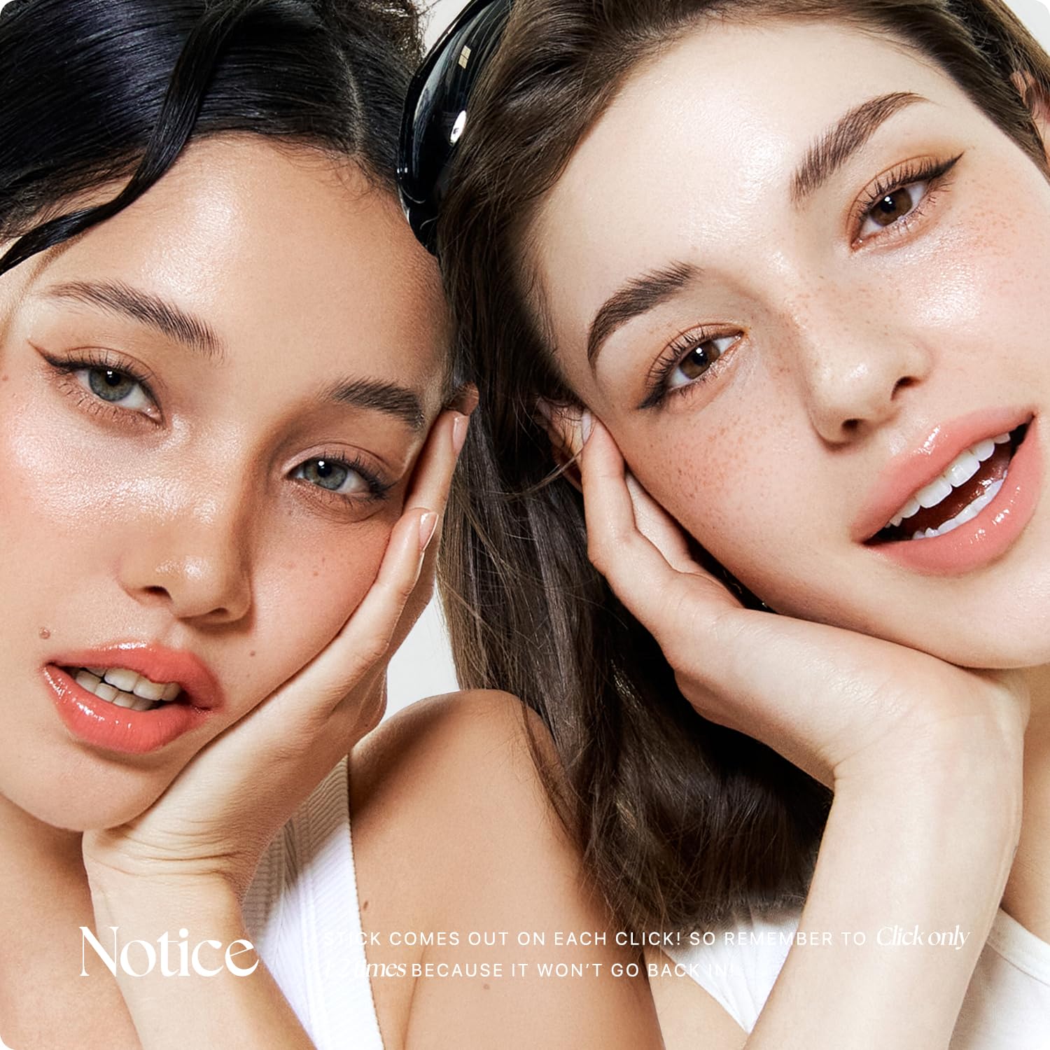 Nature Republic Lip application one click release demonstrated for hygienic use