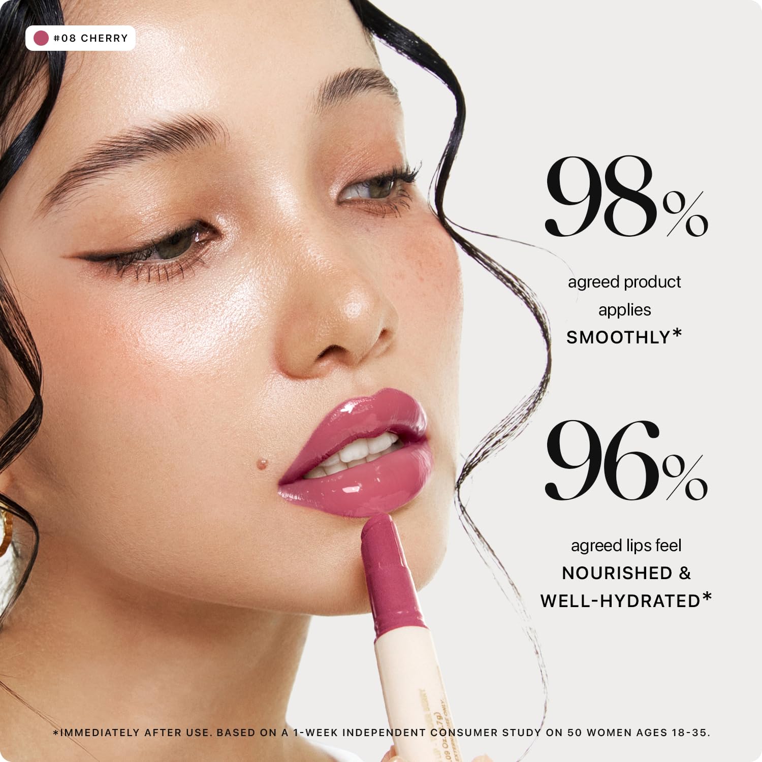 Nature Republic Honey Melting Lip 08 Dark Cherry Choux close-up swirl shows smooth, glassy texture.