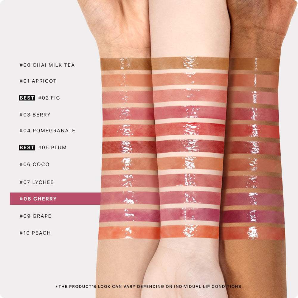 Nature Republic Honey Melting Lip 08 Dark Cherry Choux color-rich finish on lips.
