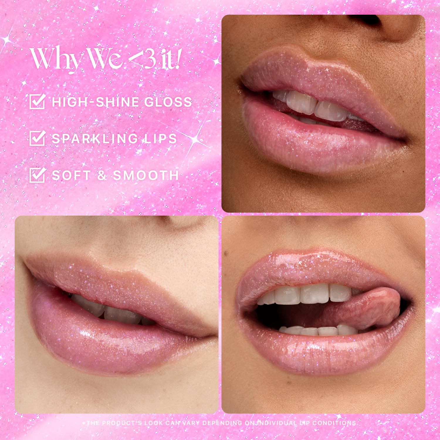 Nature Republic Honey Melting Lip Glitter 13 Aurora glitter detail highlights sparkle and texture