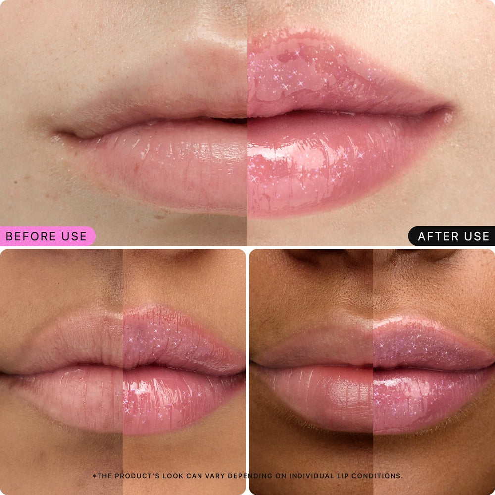 Nature Republic Honey Melting Lip Glitter 13 Aurora on lips with soft glow and moisture