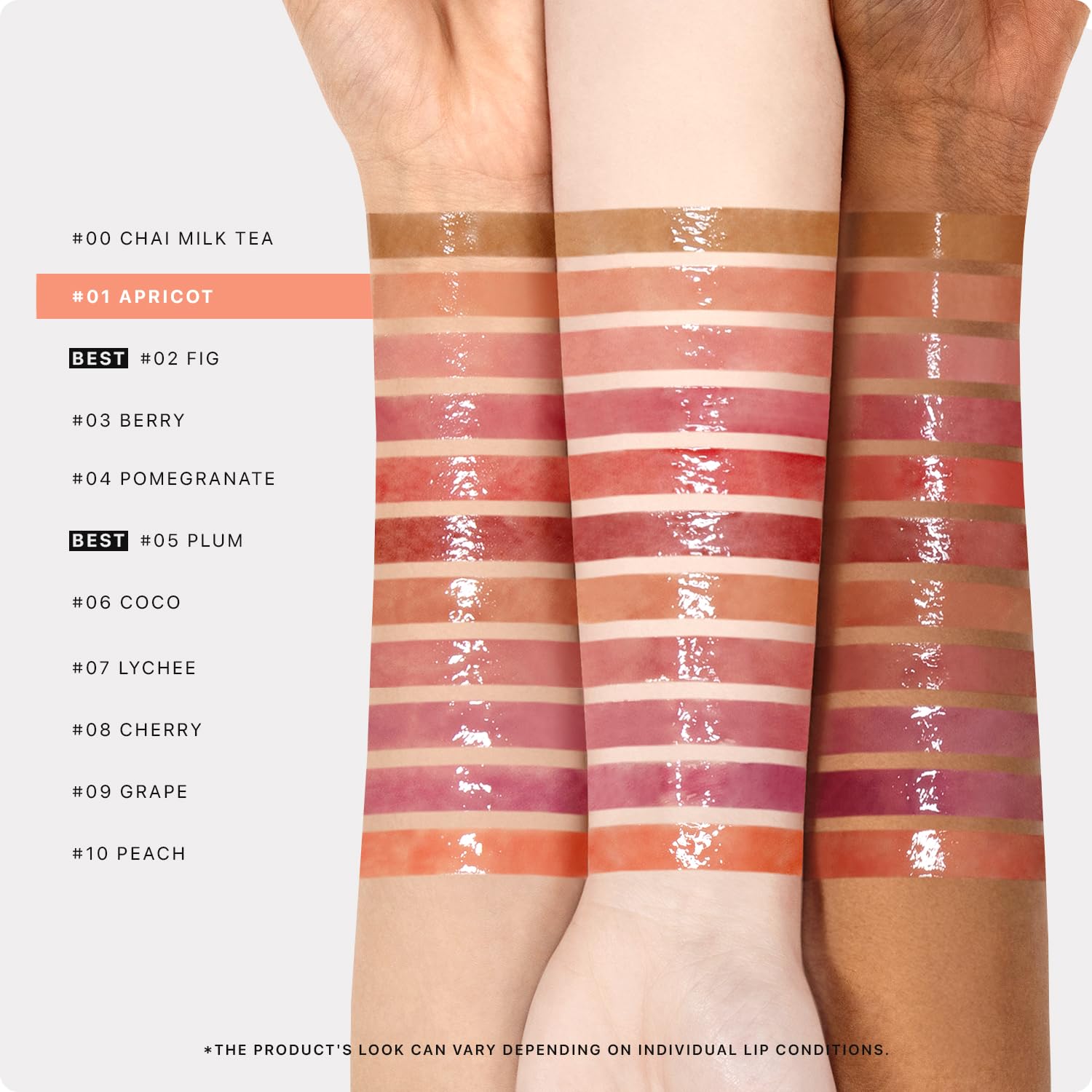 Nature Republic Honey Melting Lip gloss-sheen swatch – sheer tint with radiant glow