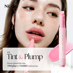 Nature Republic Honey Melting Lip Plumping 11 Pink gloss swatch reveals glassy finish