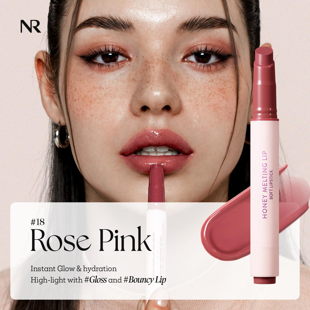 Nature Republic Honey Melting Lip Rose Pink gloss delivers rich color with balm-like slip.