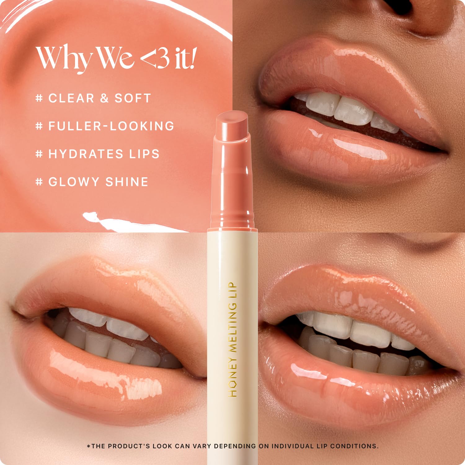 Nature Republic Honey Melting Lip texture swipe – smooth melt-in feel for effortless color