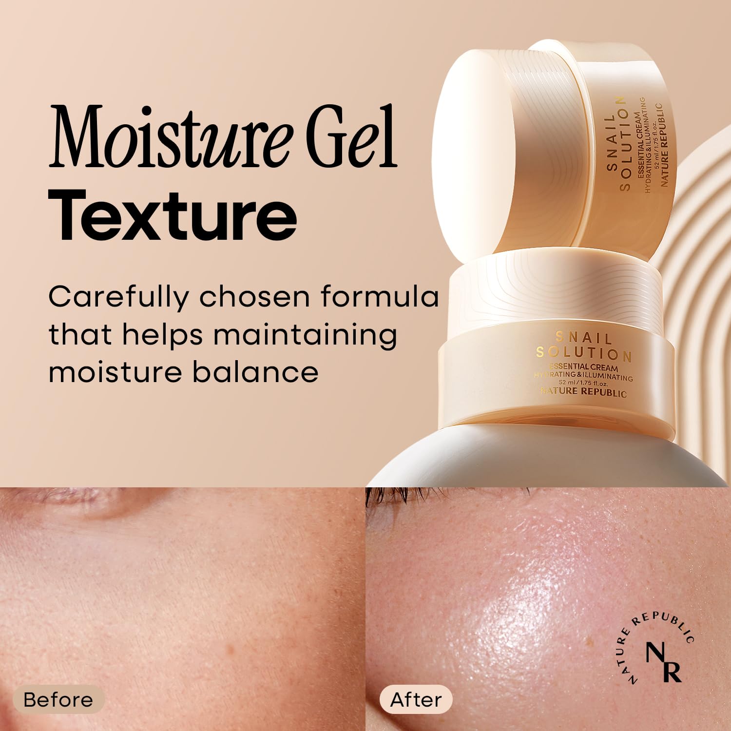 Nature Republic Snail Mucin Cream morning skincare routine for hydrated, refreshed skin.