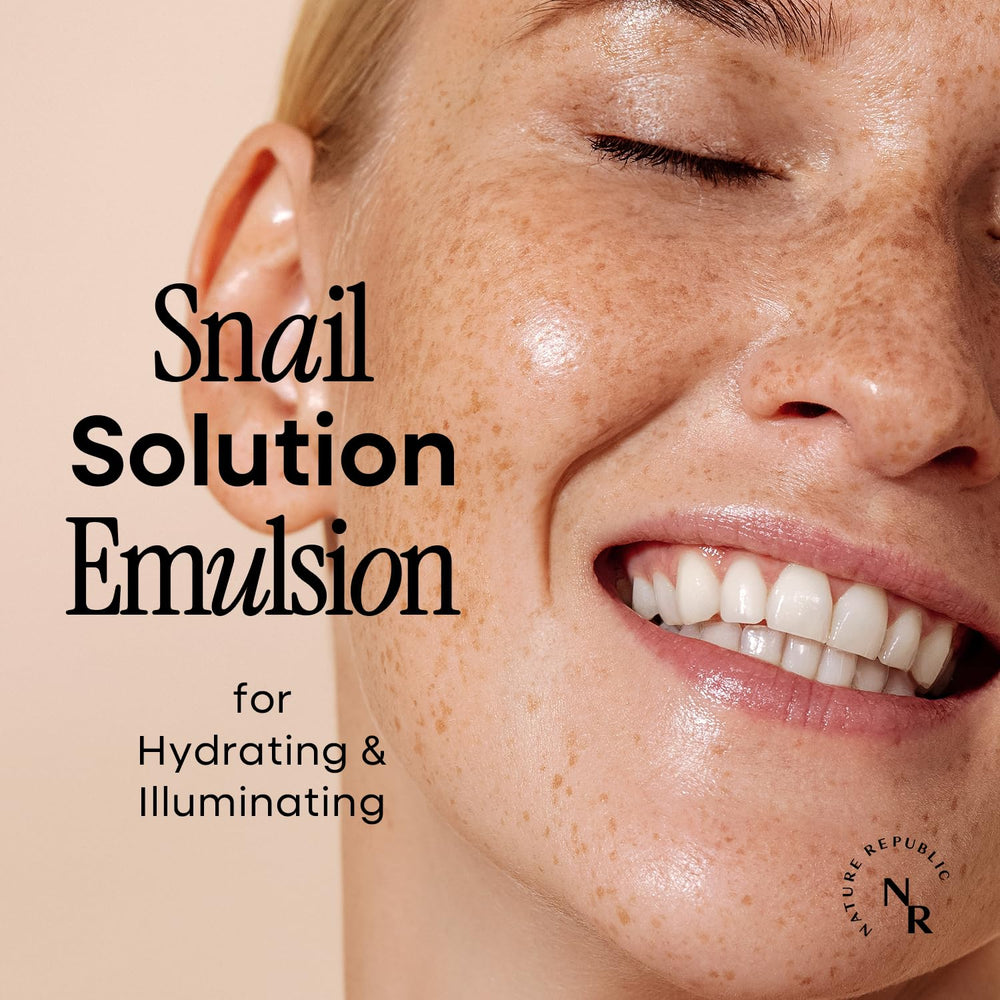 Texture swirl of Nature Republic Snail Mucin Emulsion shows lightweight hydration.