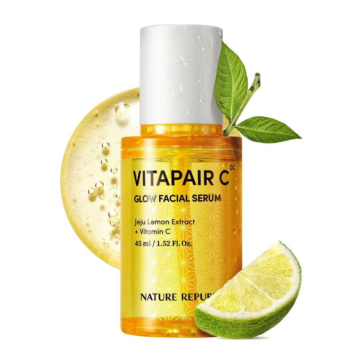 Nature Republic Vitapair C Glow Serum bottle for radiant hydration.