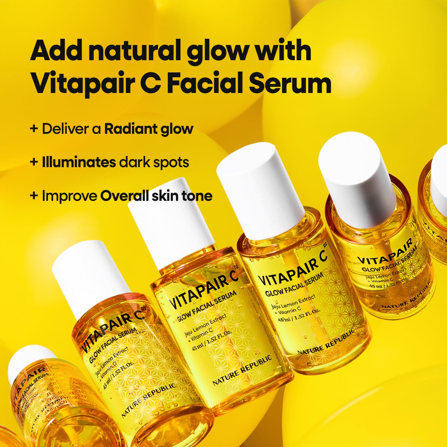 Nature Republic Vitapair C Glow Serum closeup highlights vitamin-rich formula.