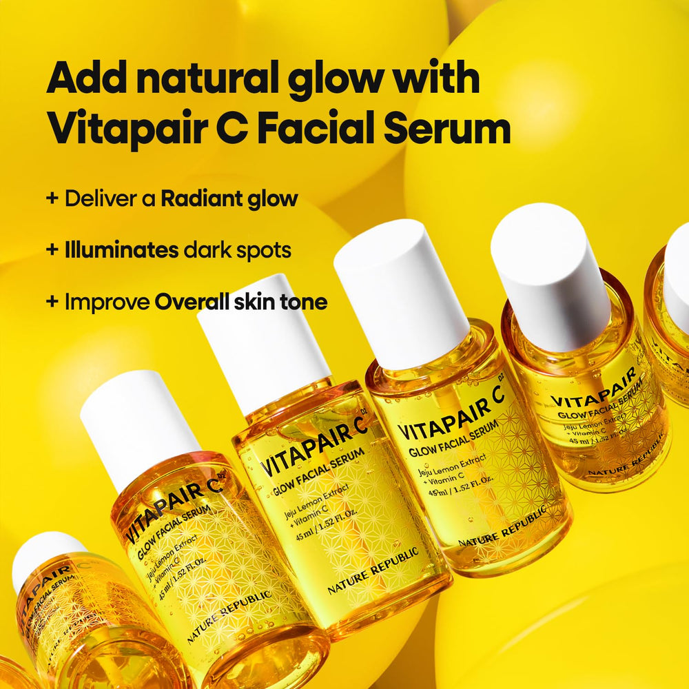 Nature Republic Vitapair C Glow Serum closeup highlights vitamin-rich formula.