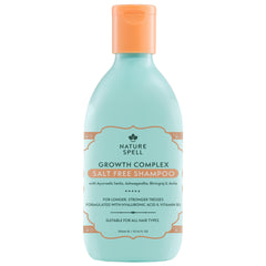 Nature Spell Hair Growth Shampoo bottle shows a gentle sulfate-free cleanse for all hair types.