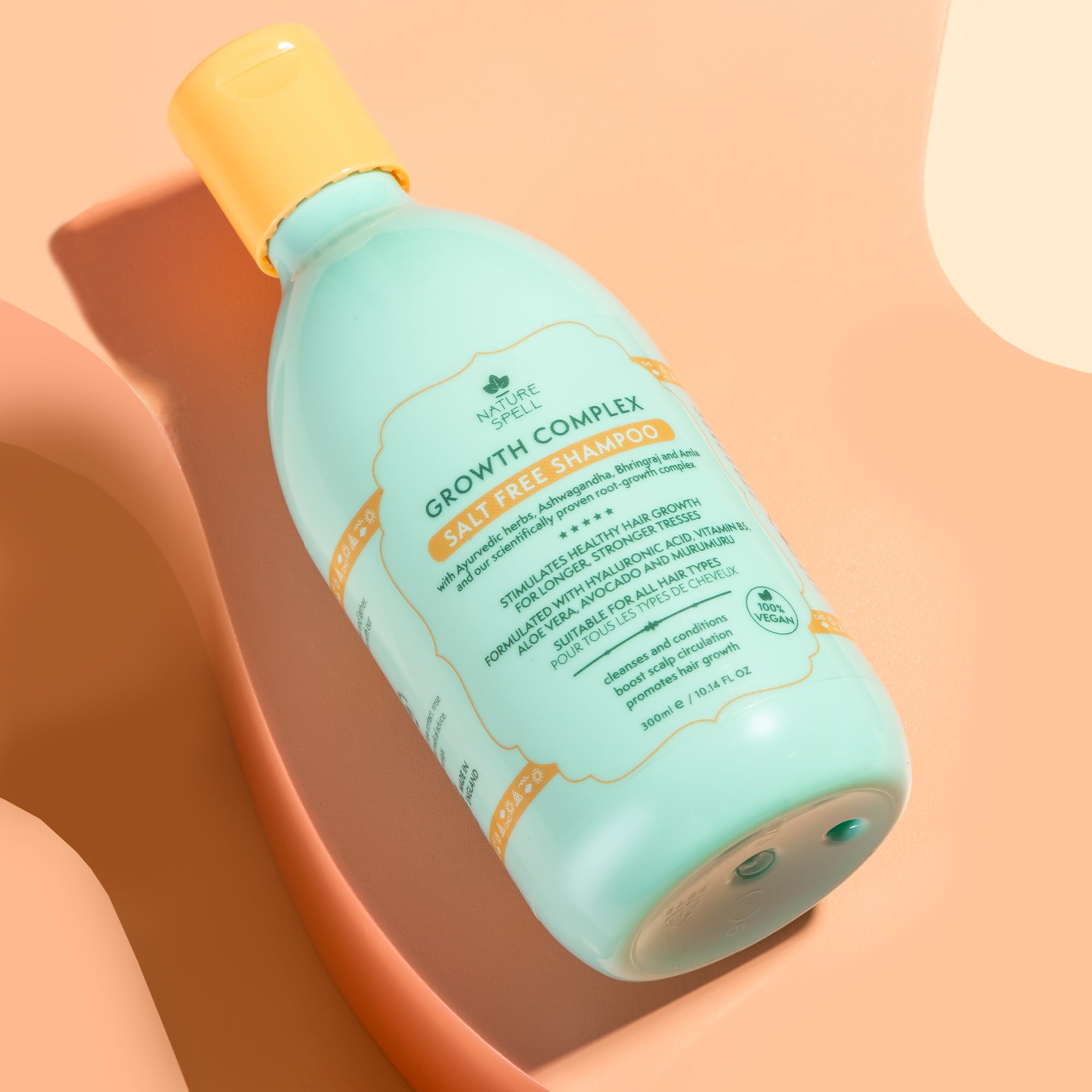 Nature Spell Hair Growth Shampoo hyaluronic acid focus provides hydration for hair.