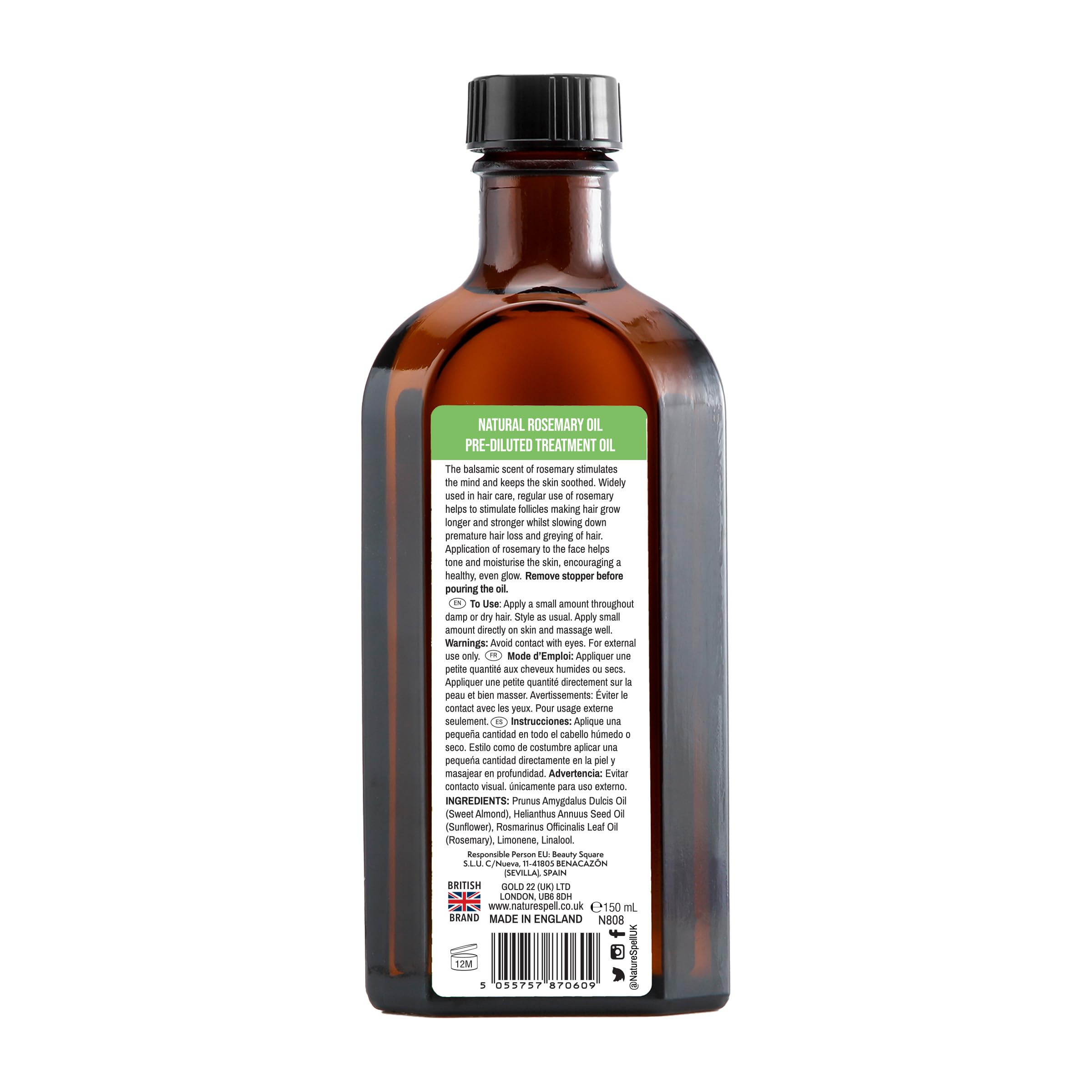Nature Spell Rosemary Oil bleached-hair shot shows moisture and reduced brittleness