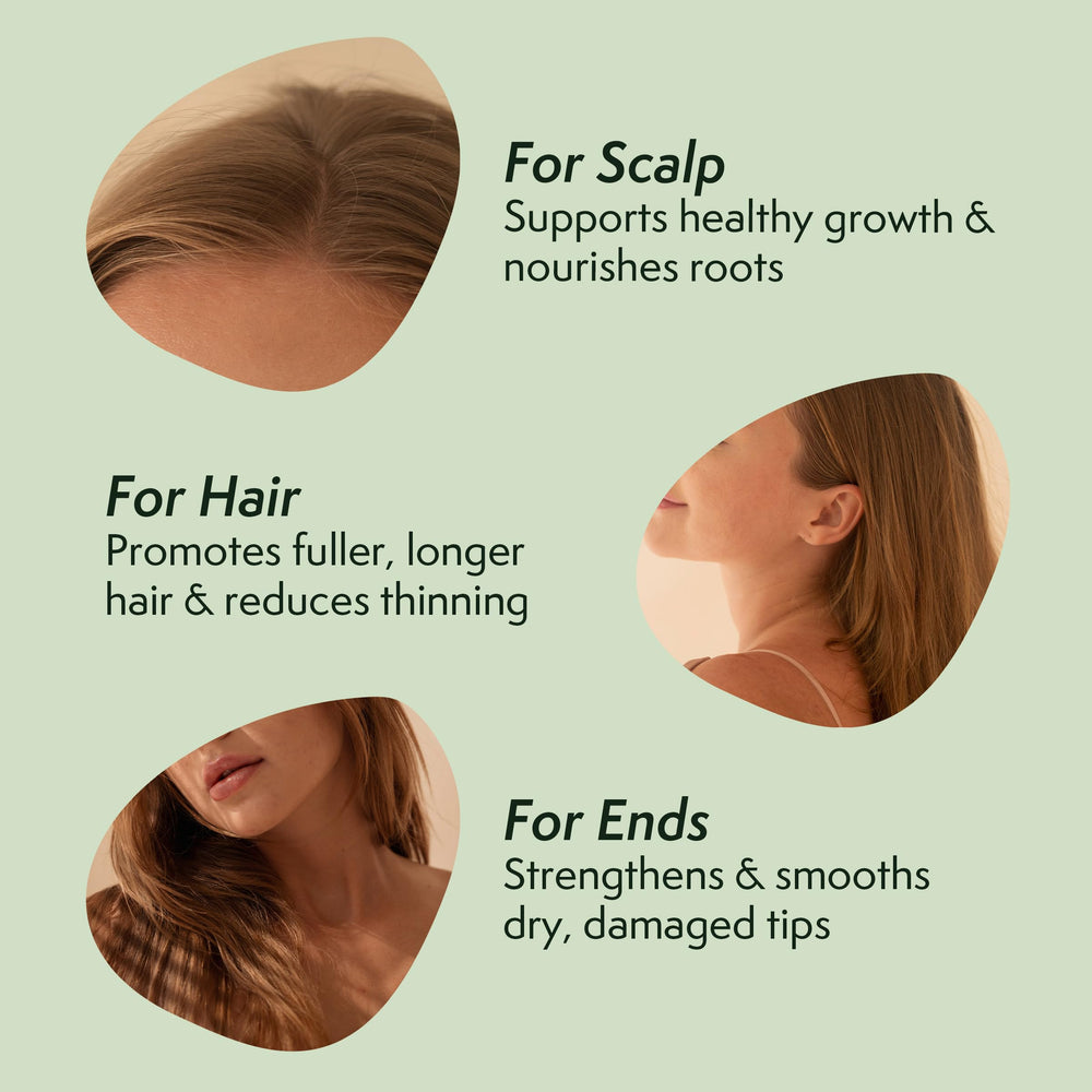Nature Spell Rosemary Oil end-care closeup emphasizes split-end nourishment and smoother texture
