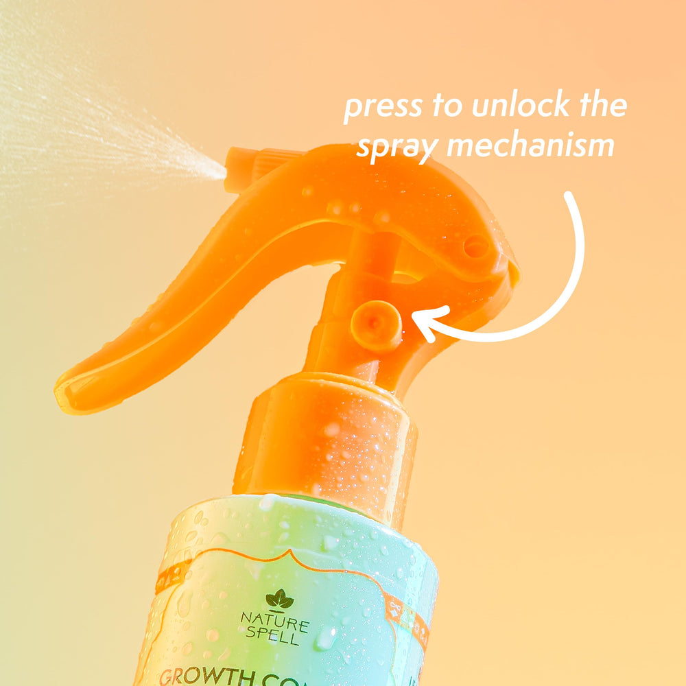 Nature Spell Rosemary Water Leave-In Conditioner hair application showing detangling ease for smooth styling.