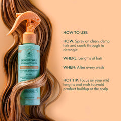Nature Spell Rosemary Water Leave-In Conditioner texture on finger showing lightweight hydration.