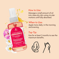 Nature Spell stretch mark oil application on arm demonstrates easy daily use
