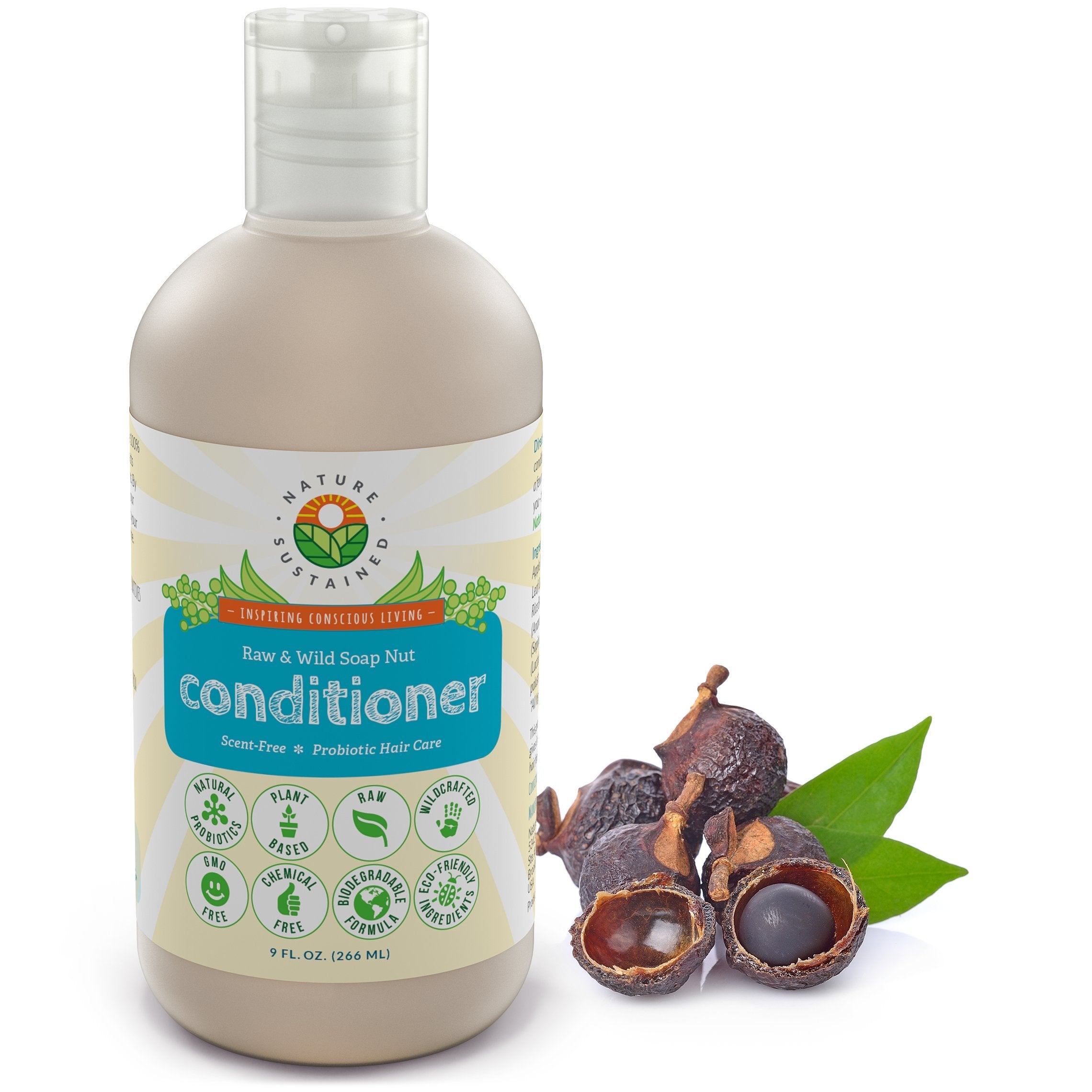 Nature Sustained fragrance-free conditioner bottle close up showing gentle hydration