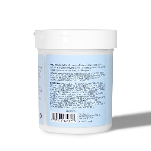 Nature Well anti-aging cream label highlights safety and dermatologist-tested formula.