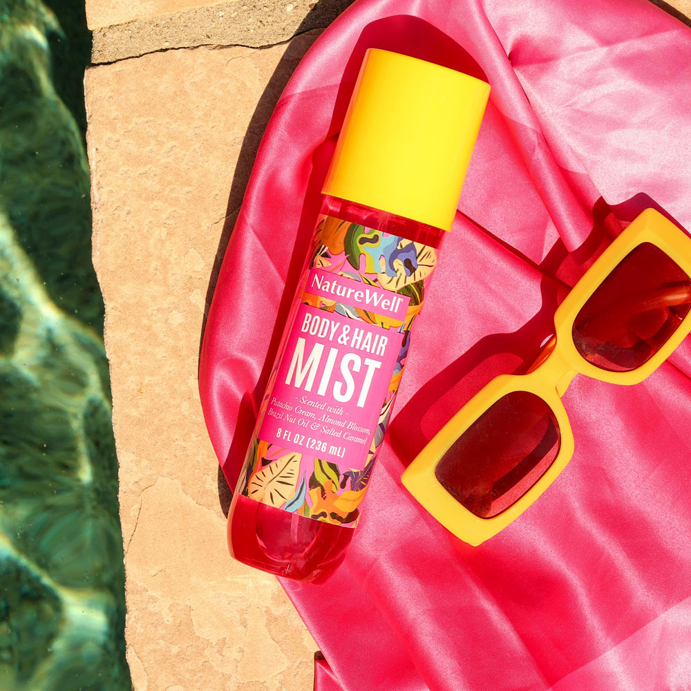 Nature Well Cheeky Hair & Body Mist salt caramel base.