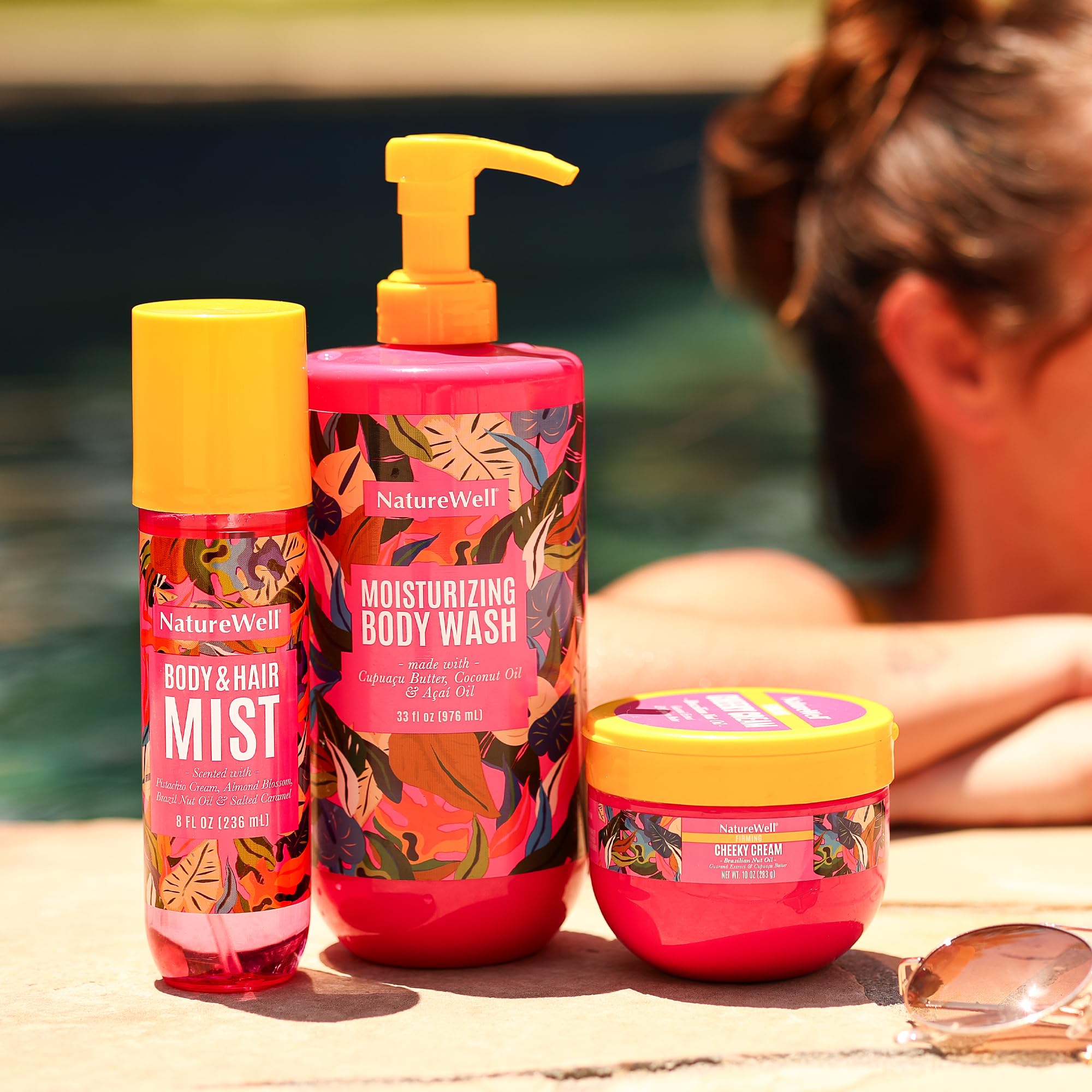 Nature Well Cheeky Hair & Body Mist tropical coconut driftwood vibe.