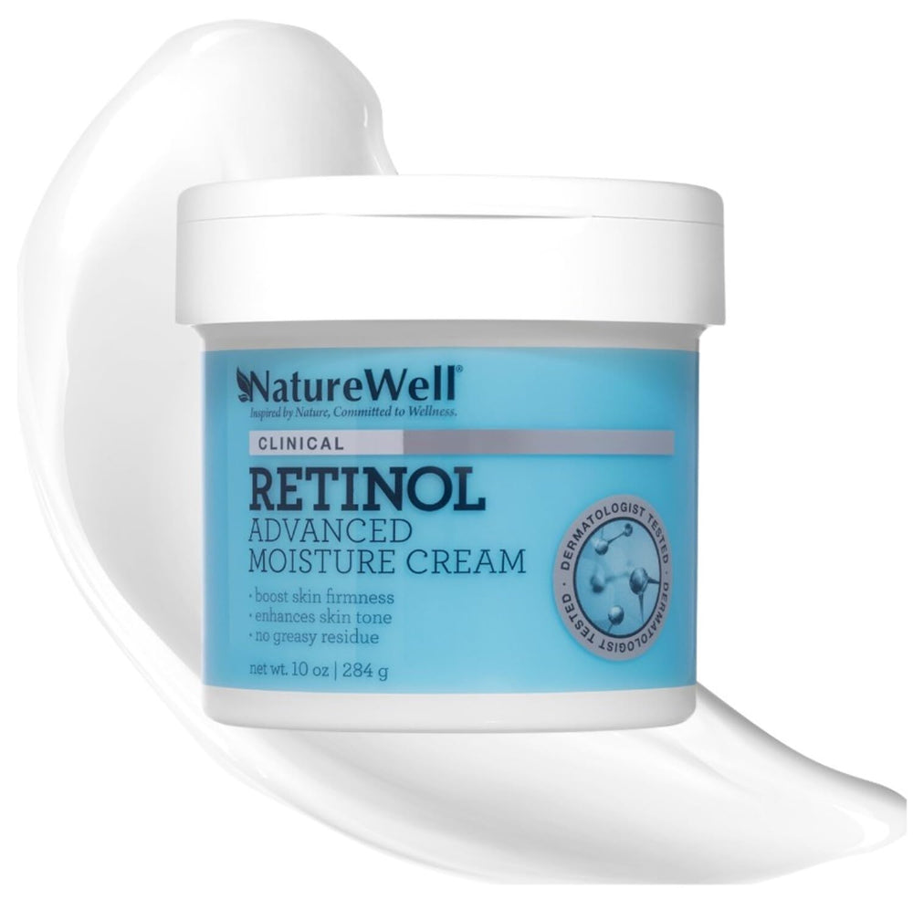NATURE WELL Clinical Retinol Advanced Moisture Cream jar showing rich non-greasy hydration for skin care