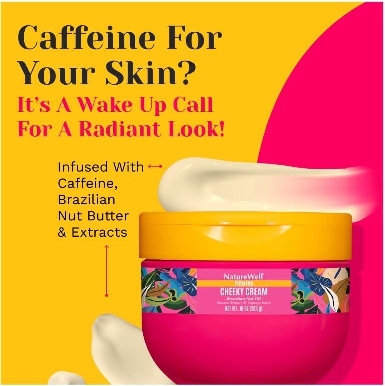 Nature Well cream texture close-up shows lightweight absorption for non-greasy skin feel.