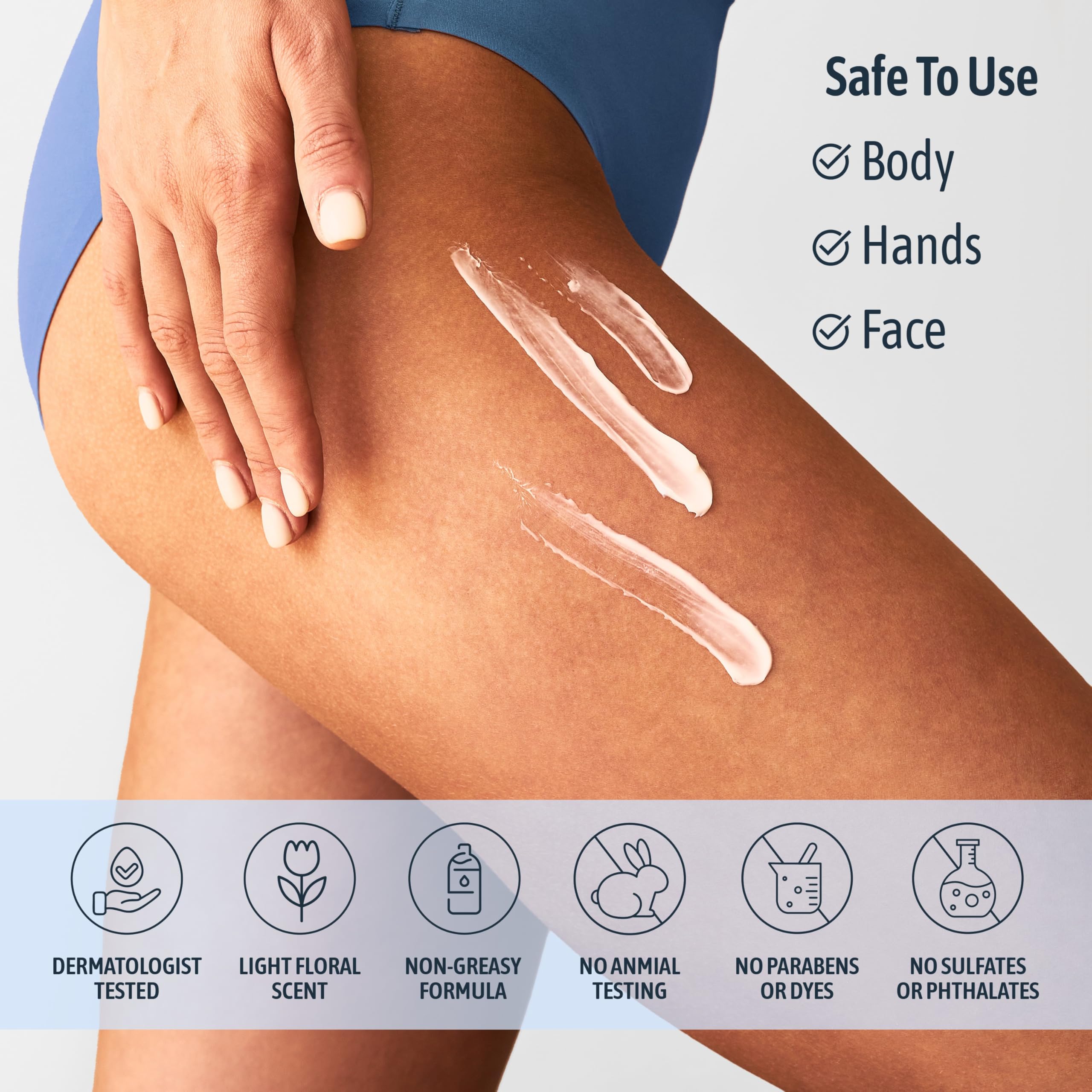 NATURE WELL dermatologist-tested label close-up indicating skin-safe formulation