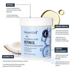 NATURE WELL floral-scent retinol cream bottle ready for daily routine