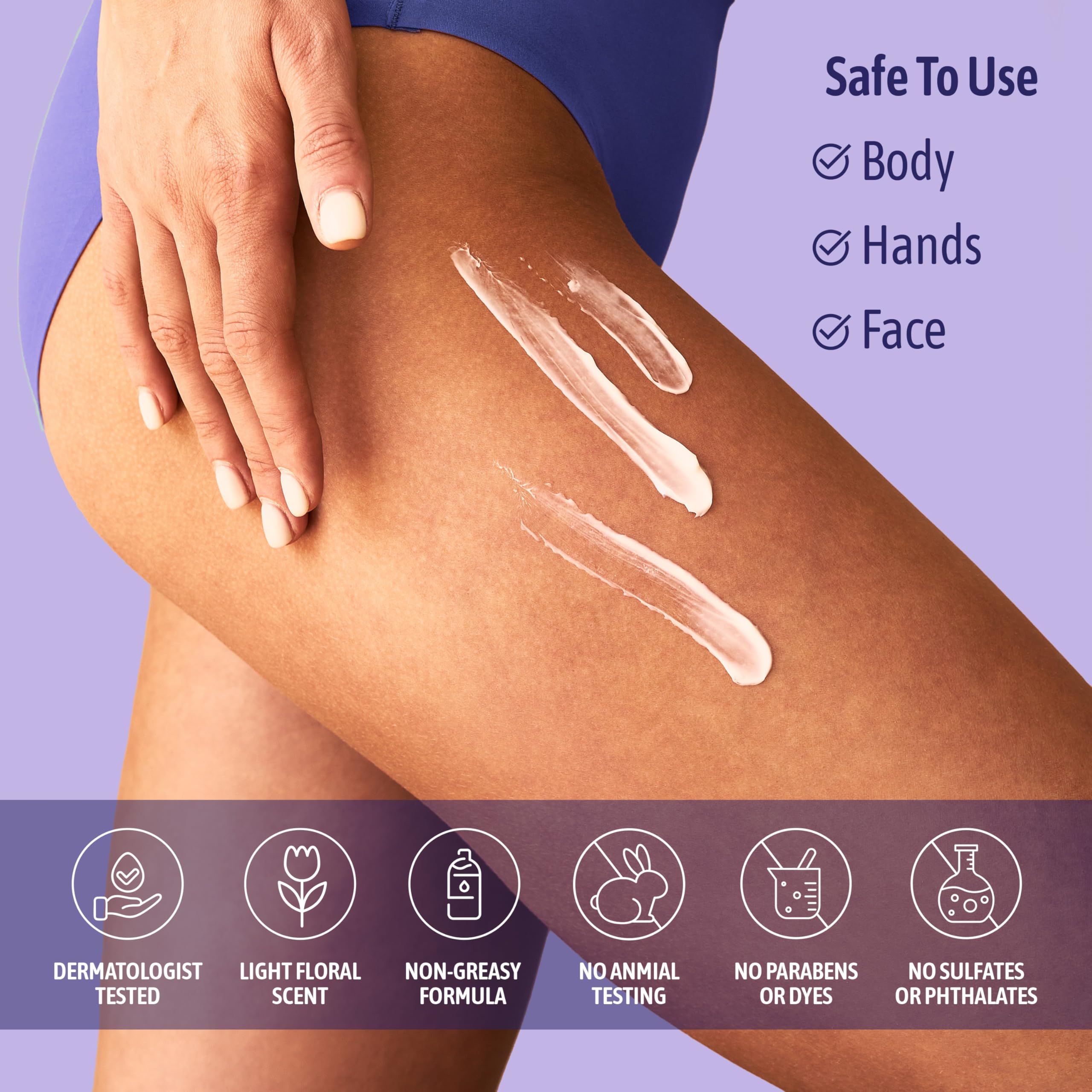 NATURE WELL non-greasy formula keeps skin nourished without residue.