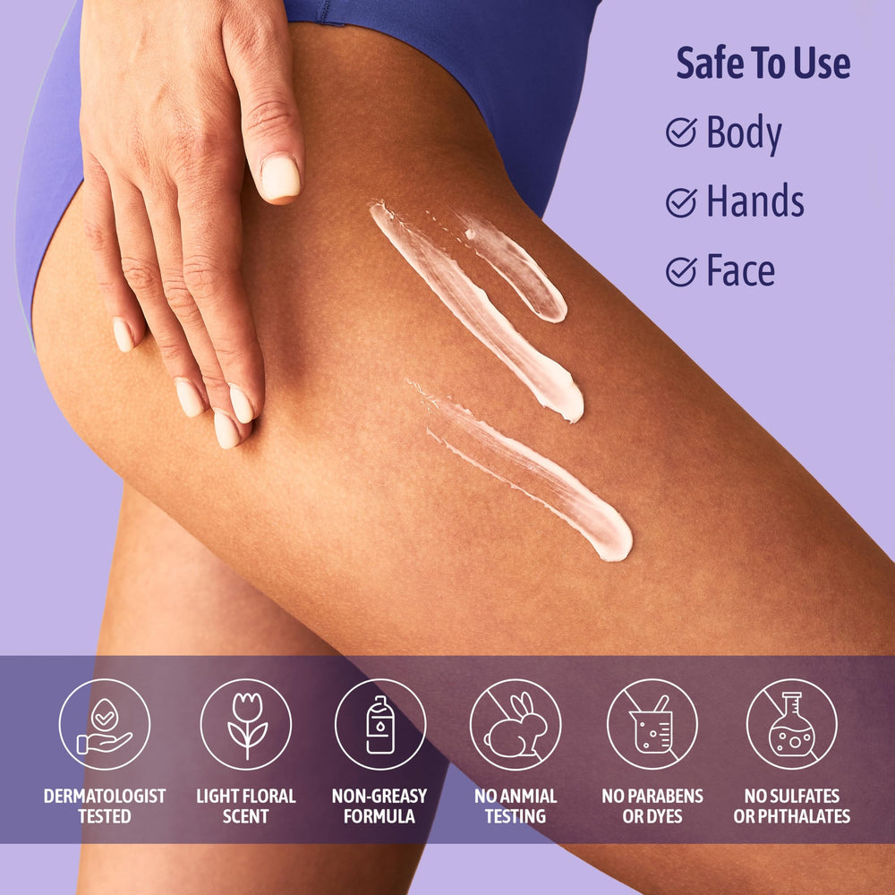 NATURE WELL non-greasy formula keeps skin nourished without residue.