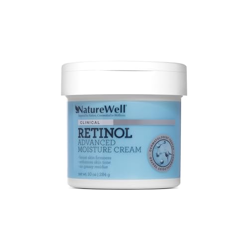 NATURE WELL Retinol Advanced Moisture Cream face application close-up shows smooth, balanced skin.