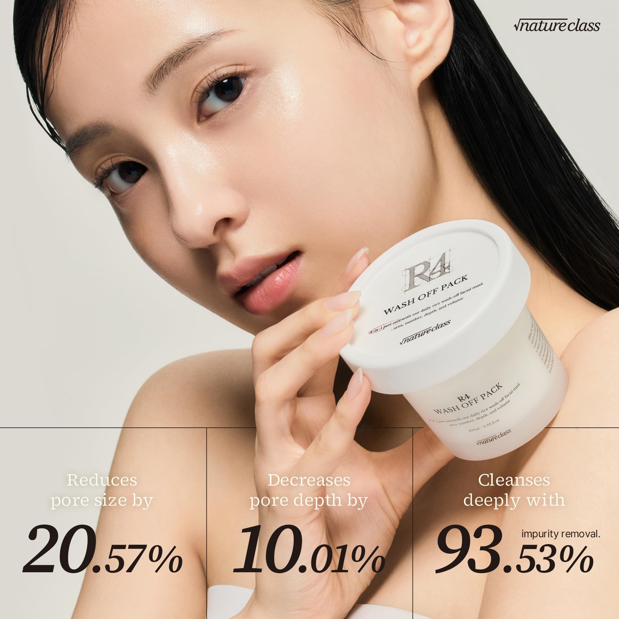 NATURECLASS R4 creamy texture on skin demonstrates cushion-like application.