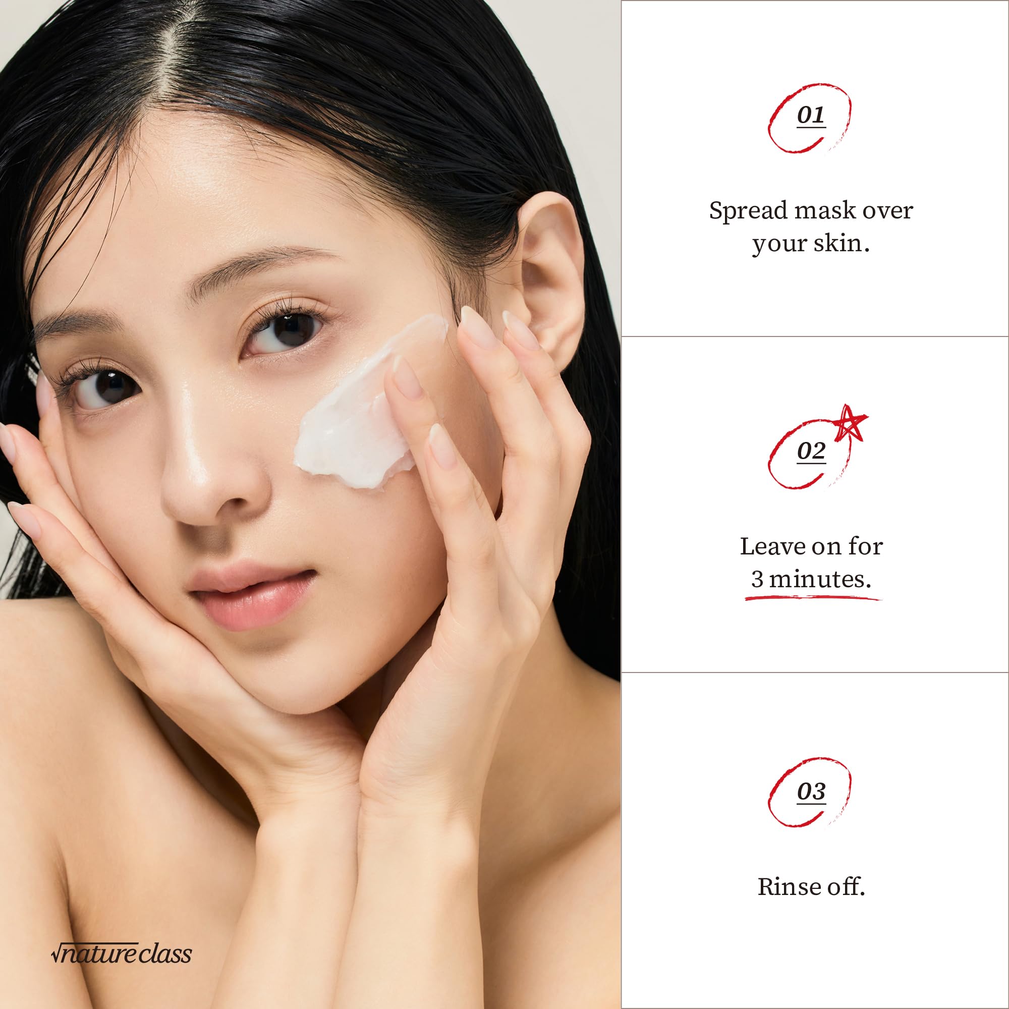 NATURECLASS R4 face after rinse reveals soft, calm skin.