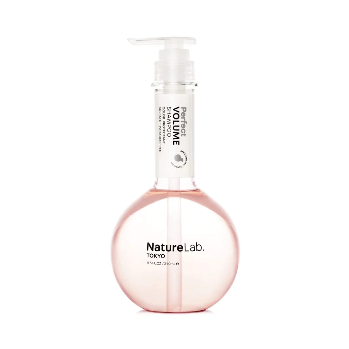 NatureLab.TOKYO Perfect Volume Shampoo bottle showing weightless lift for fine hair.