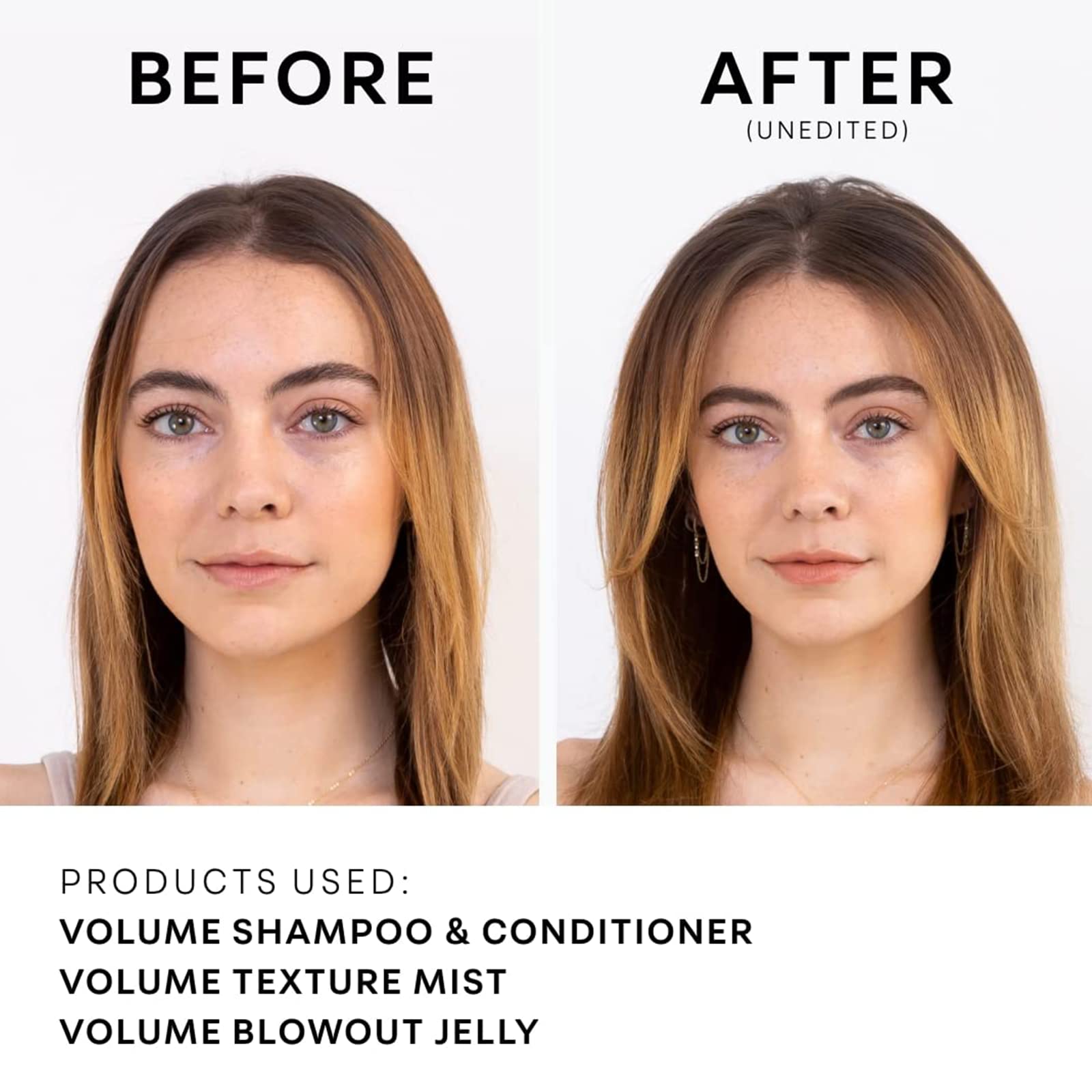 NatureLab.TOKYO Perfect Volume Shampoo on fine hair delivering visible body lift.