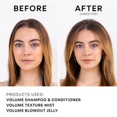 NatureLab.TOKYO Perfect Volume Shampoo on fine hair delivering visible body lift.