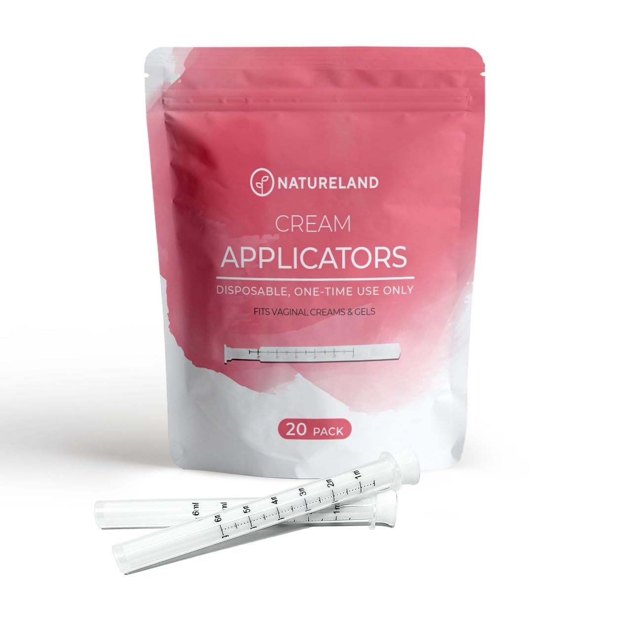 Natureland disposable vaginal applicator tip for gentle, irritation-free gel or cream application