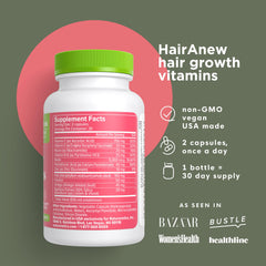 Naturenetics HairAnew ingredients chart highlights 11 nutrients including biotin