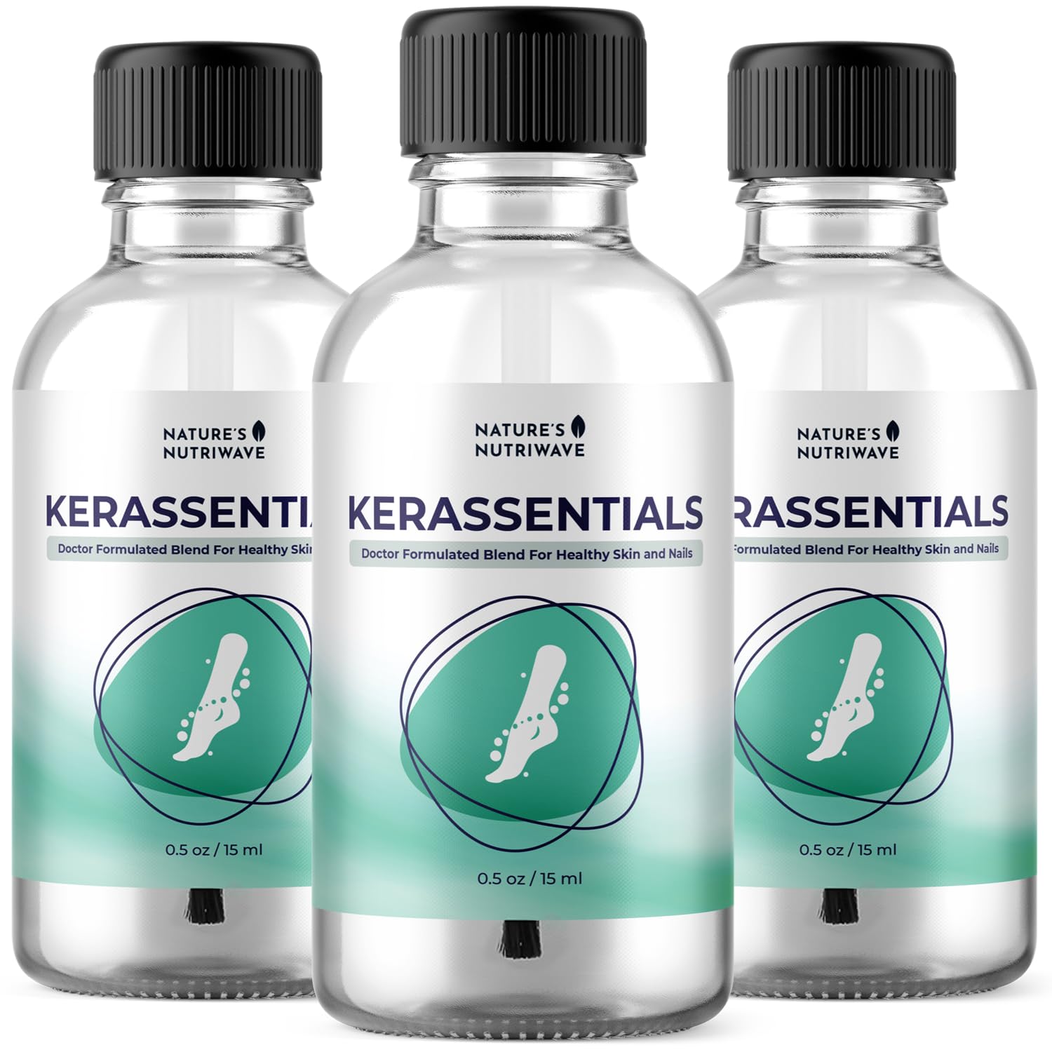 Nature’s NutriWave Kerassentials Oil bottle with plant blend for nails and skin nourishment